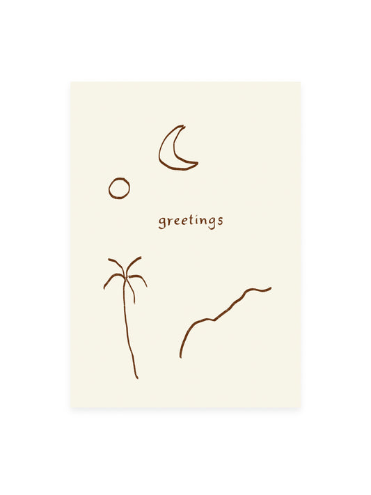 Postkarte 'greetings' (Risographie)