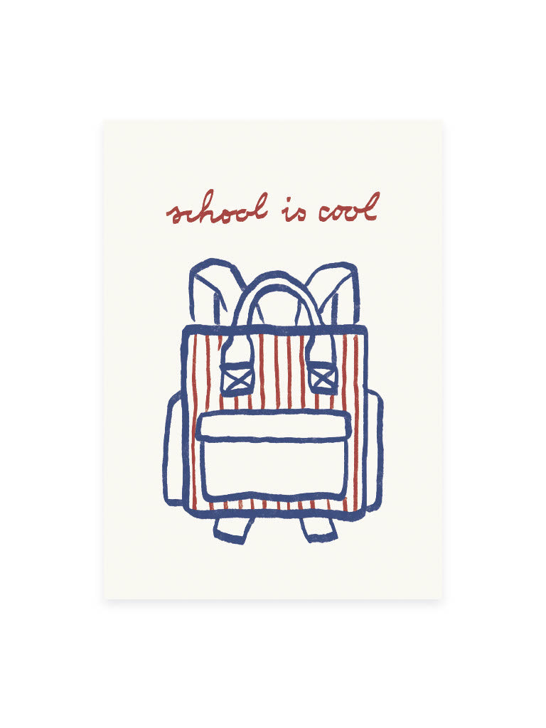 Postkarte 'school is cool' (Risographie)