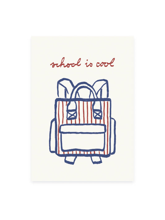 Postkarte 'school is cool' (Risographie)
