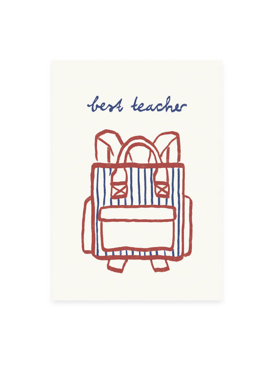 Postkarte 'best teacher' (Risographie)